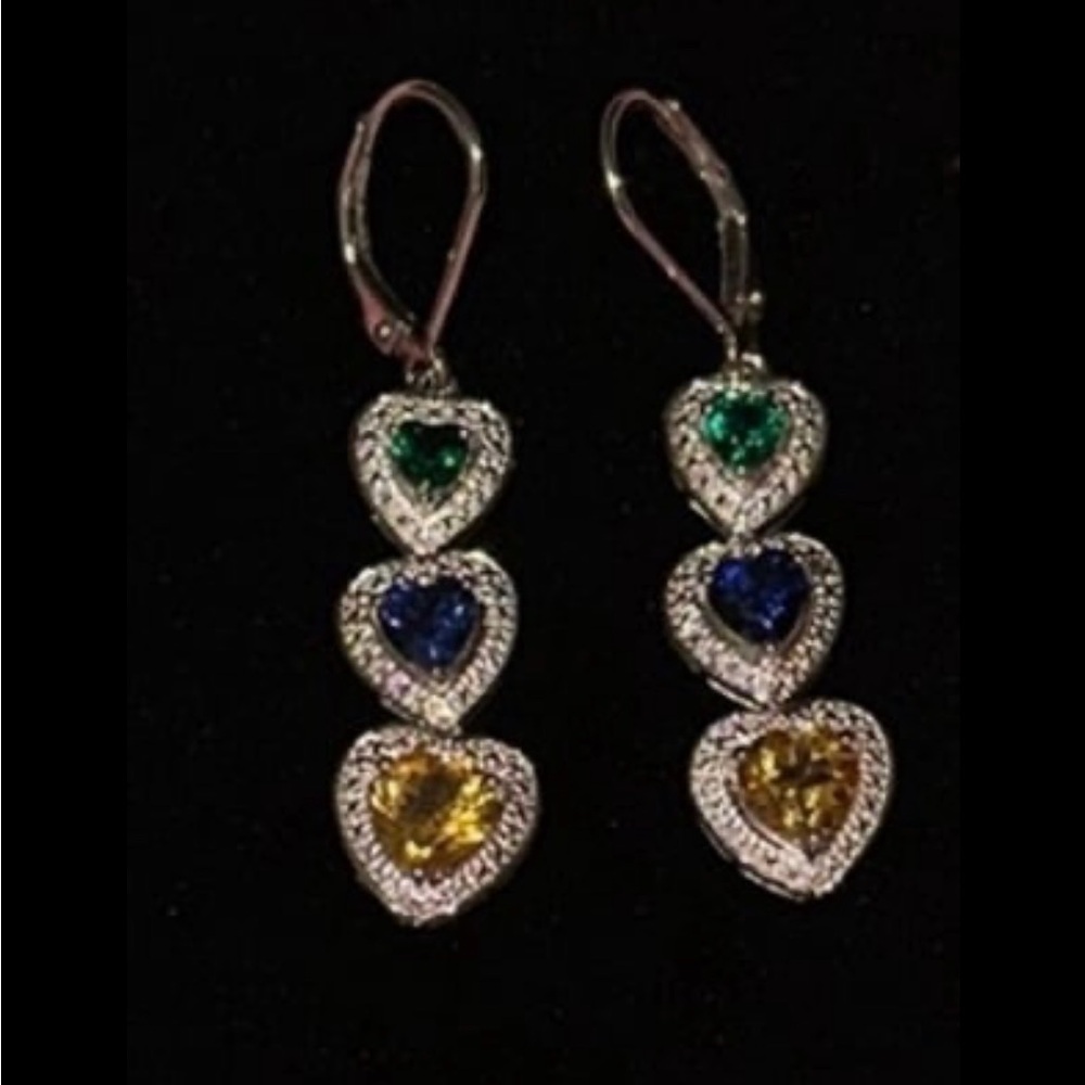 Kay’s Elegant Multi-Color Heart Drop Earrings